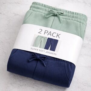 2 Pack Medium Unisex Sweatpants Green and Blue NWOT